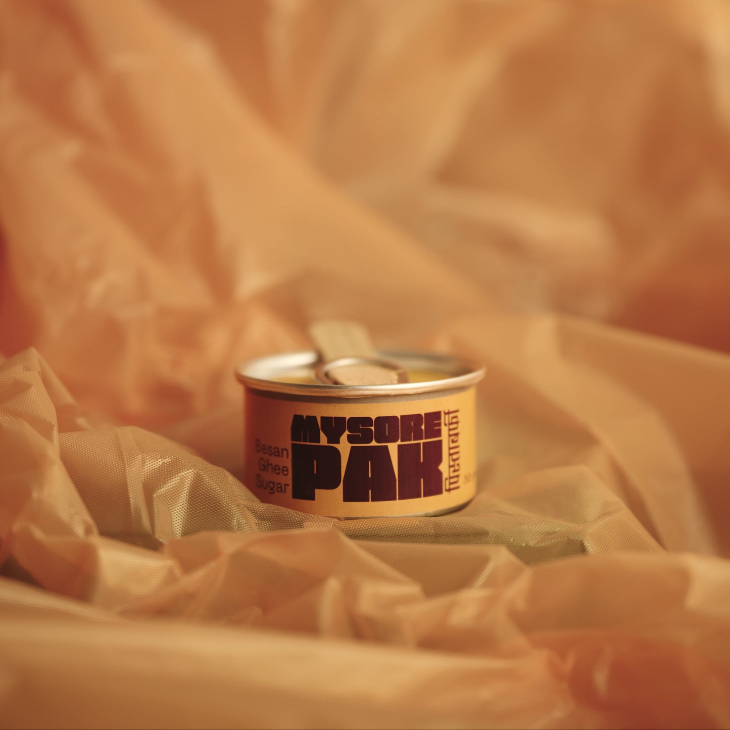 Mysore Pak in an easy open can